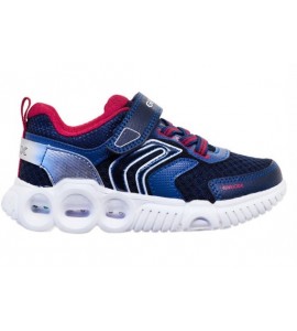Geox Παιδικό Sneaker με φωτάκια J Spaceclub για αγόρια j Wroom J25GAB 014BU C0735 A Μπλε/Κόκκινο Ανατομικα